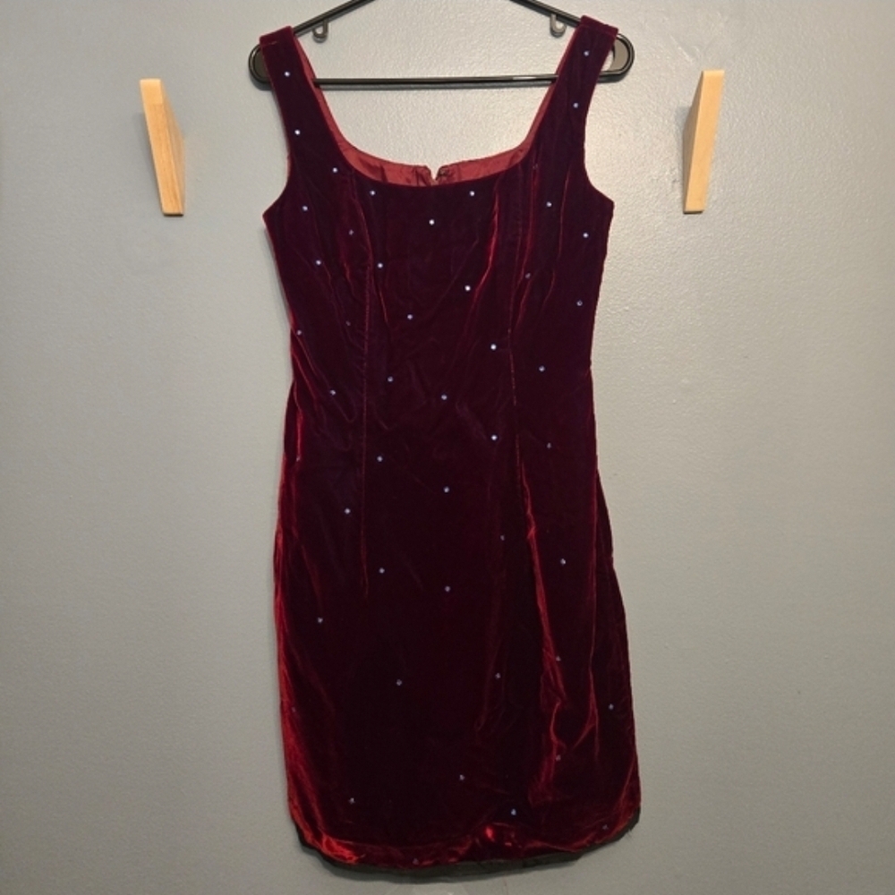 Geary Roark Kamisato Elegant Burgundy Velvet Dress